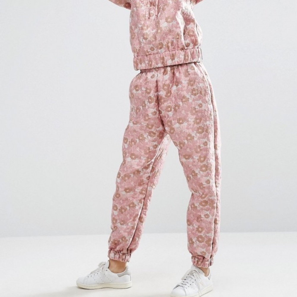 Asos Premium Jacquard Jogger in pink. Sz 6